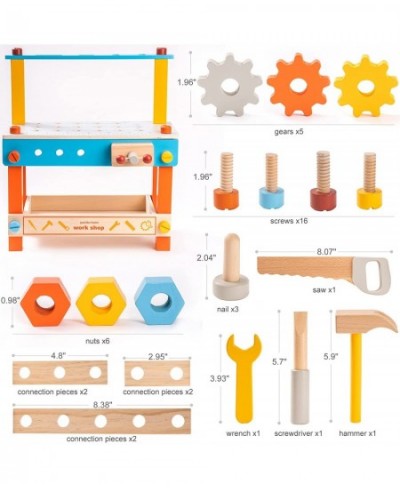 Toddler Tool Bench Kids Tool Set - Play Tools Wooden Toddler Toys Construction Toys Work Bench - Gift 3 4 5 Years Old Boys Gi...