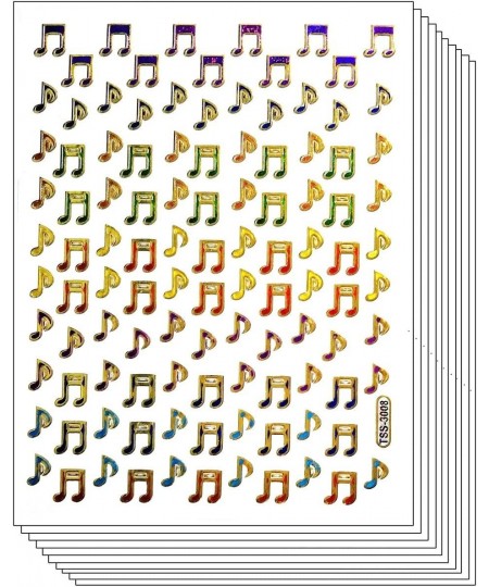 Stickers Glitter Pack 10 Sheets Colorful Music Note Song Musical Label Cartoon Sticker Scrapbooking & Paper Kids Crafts Party...