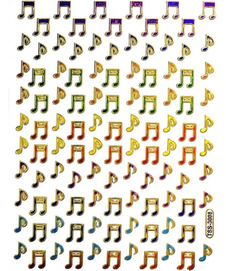 Stickers Glitter Pack 10 Sheets Colorful Music Note Song Musical Label Cartoon Sticker Scrapbooking & Paper Kids Crafts Party...