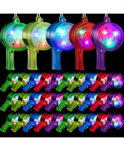 40 Pieces Glow Whistles LED Light Up Whistle with Lanyard Necklace for Glow in the Dark Party Favors Christmas Halloween Birt...