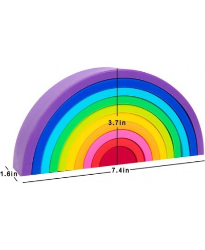 Silicone Rainbow Stacker 10 Layer Rainbow Nesting Puzzle Blocks Baby Stacking Toy Educational Learning Montessori Toys Rainbo...