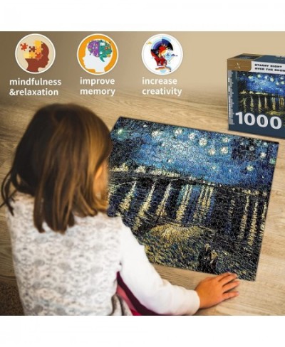 Jigsaw Puzzles for Adults 1000 Pieces and Up 3D Puzzles Game for Famliy Starry Night Over The Rhone by Vincent Van Gogh $27.7...