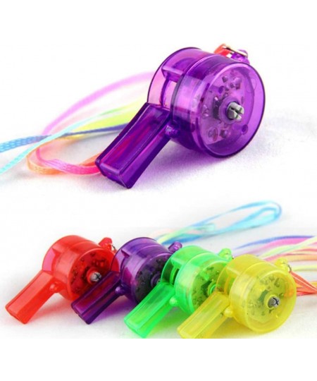 5pcs Flashing Whistle Light Up Whistle Glowing in The Dark Toy Noise Maker Toy LED Party Favors Gifts for Kids Children (Rand...