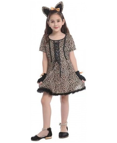 Girls Leopard Cheetah Animal Halloween Costumes Cat Role Play Cosplay Dress Up $39.79 - Kids' Costumes