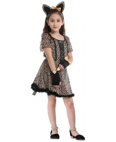 Girls Leopard Cheetah Animal Halloween Costumes Cat Role Play Cosplay Dress Up $39.79 - Kids' Costumes