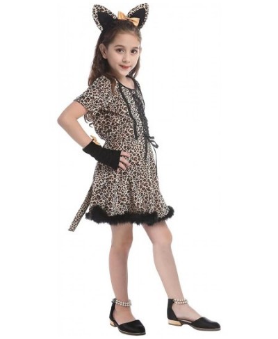 Girls Leopard Cheetah Animal Halloween Costumes Cat Role Play Cosplay Dress Up $39.79 - Kids' Costumes