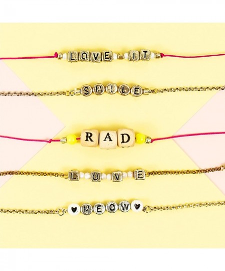 DIY Alphabet Jewelry Set Design 10 Premium Personalized VSCO Girl Bracelets Necklaces & Accessories Bead Kit for Friendship B...