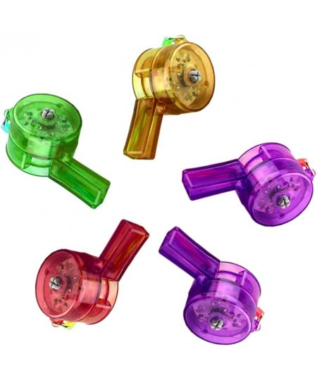 5pcs Flashing Whistle Light Up Whistle Glowing in The Dark Toy Noise Maker Toy LED Party Favors Gifts for Kids Children (Rand...