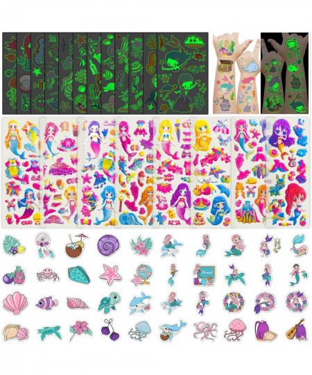 74 PCS Mermaid Stickers for Mermaid Pinata Mermaid Gifts for Girls Birthday Party Supplies Mermaid Goodie Bag Stuffers with M...