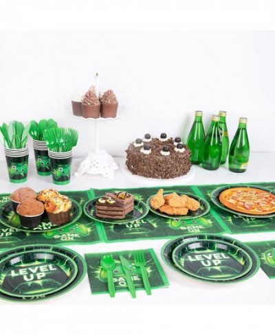 Gaming Birthday Party Supplies for Boys Serves 16 Video Game Party Plates Napkins Cups Included for Green Gamer Party Total 1...