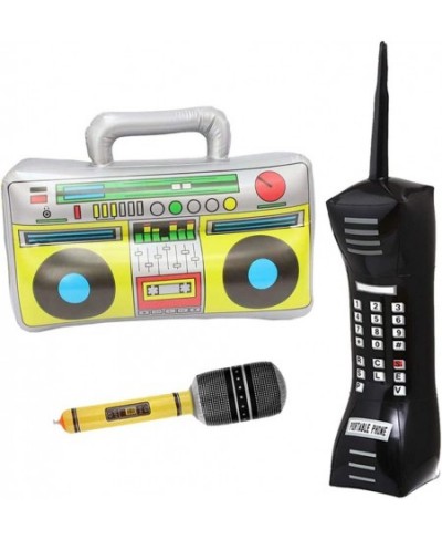 Inflatable Boom Box 90s Phone Prop Inflatable Mobile Phones Inflatable Microphones for 80s 90s Party Decorations Inflatable P...