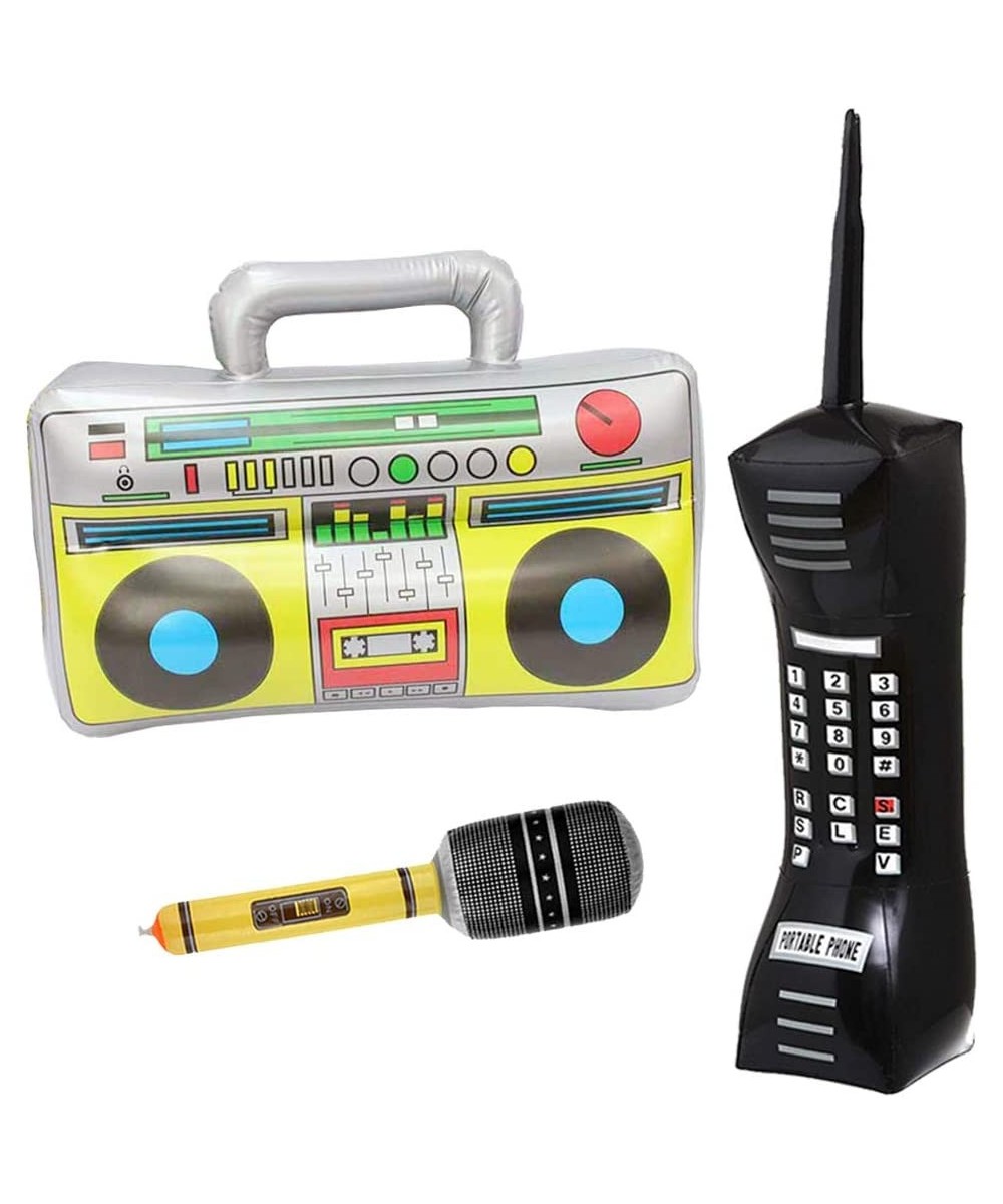 Inflatable Boom Box 90s Phone Prop Inflatable Mobile Phones Inflatable Microphones for 80s 90s Party Decorations Inflatable P...