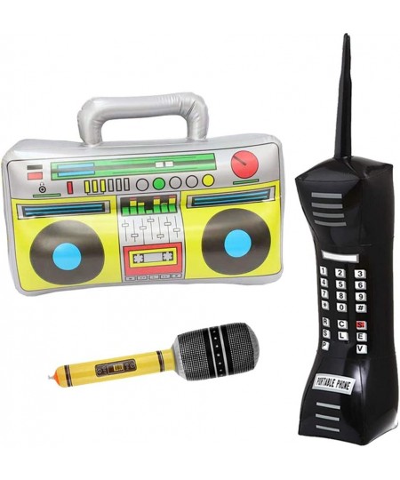 Inflatable Boom Box 90s Phone Prop Inflatable Mobile Phones Inflatable Microphones for 80s 90s Party Decorations Inflatable P...