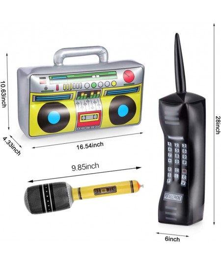 Inflatable Boom Box 90s Phone Prop Inflatable Mobile Phones Inflatable Microphones for 80s 90s Party Decorations Inflatable P...