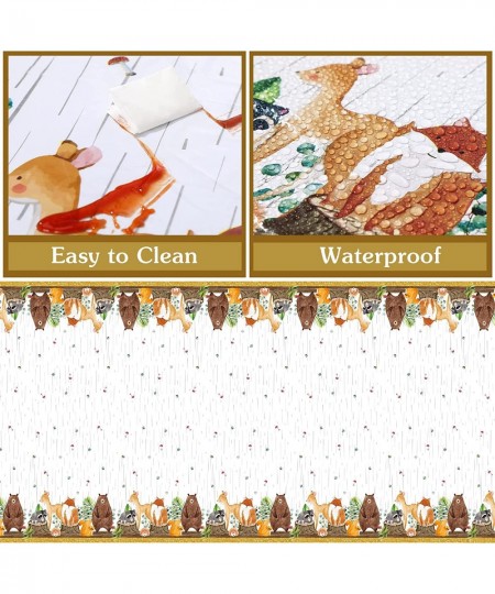 3 Pieces Woodland Tablecloth Woodland Animals Baby Shower Decorations Forest Animals Table Covers for Baby Shower Themed Plas...