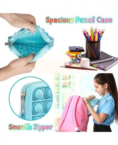 Pop Pencil Case Push It Bubble Pencil Box for Kids Silicone Fidget Sensory Toys Storage Makeup Bag Colorful Large Capacity St...