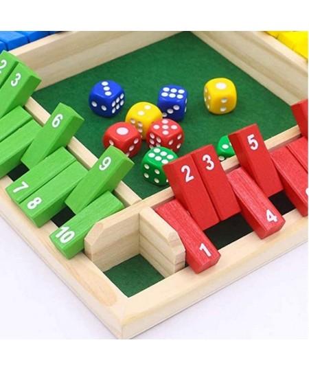 Store 8 Dice Shut The Box Dice Game Classic 4 Sided Wooden Board Game and Instructions Shut The Box Game Wooden Table Top Toy...