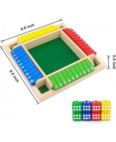 Store 8 Dice Shut The Box Dice Game Classic 4 Sided Wooden Board Game and Instructions Shut The Box Game Wooden Table Top Toy...