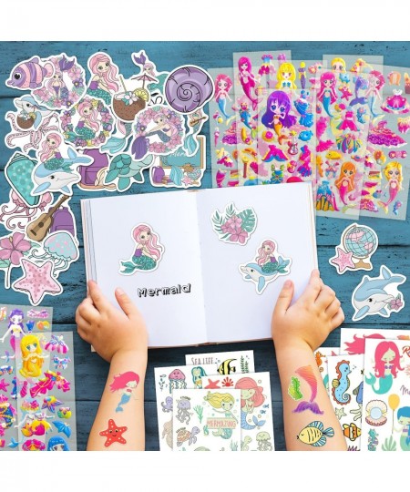 74 PCS Mermaid Stickers for Mermaid Pinata Mermaid Gifts for Girls Birthday Party Supplies Mermaid Goodie Bag Stuffers with M...