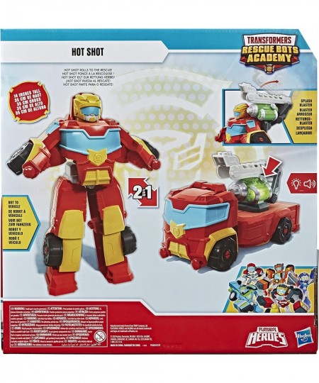 Playskool Heroes Rescue Bots Academy Rescue Power Hot Shot Converting Toy Robot 14-Inch Collectible Action Figure Toy for Kid...