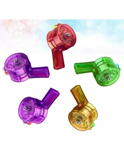 5pcs Flashing Whistle Light Up Whistle Glowing in The Dark Toy Noise Maker Toy LED Party Favors Gifts for Kids Children (Rand...