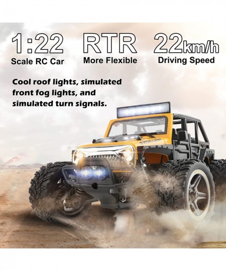 WLtoys 22201 Remote Control Jeep Car 1/22 Scale RC Cars with LED Lights 22km/h 2WD Hobby RC Truck with 2 Batteries 2.4GHz RC ...