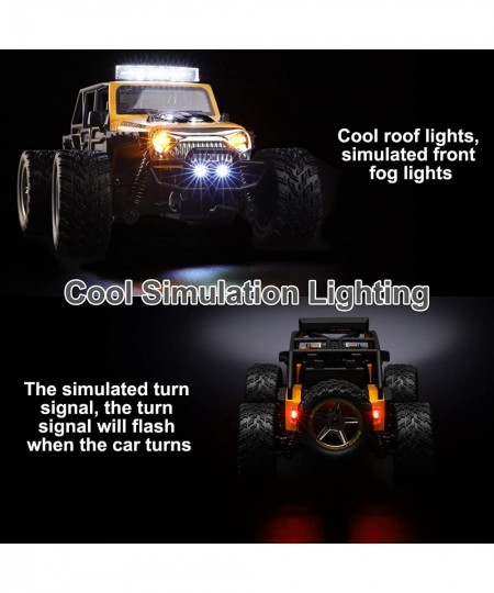 WLtoys 22201 Remote Control Jeep Car 1/22 Scale RC Cars with LED Lights 22km/h 2WD Hobby RC Truck with 2 Batteries 2.4GHz RC ...