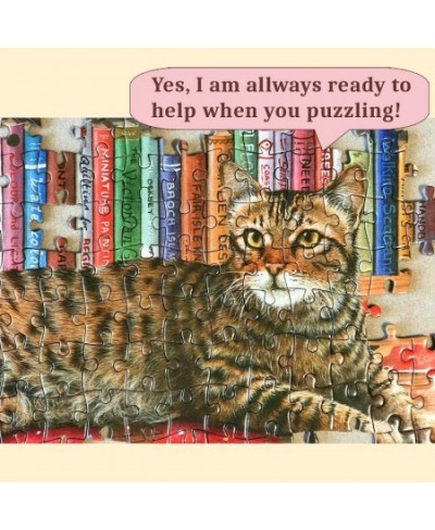 Puzzles for Adults 1000 Pieces Cat Jigsaw Puzzle in a Puzzle and Cute Cozy Donut Bookshelf for Cat Lovers and Puzzle Framing ...