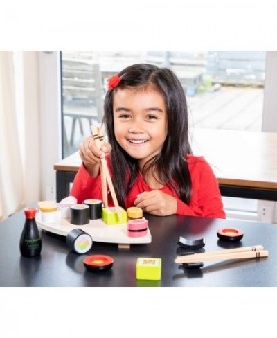 Wooden Sushi Set - Pretend Play Toy for Kids Cooking Simulation Educational Toys and Color Perception Toy for Preschool Age T...