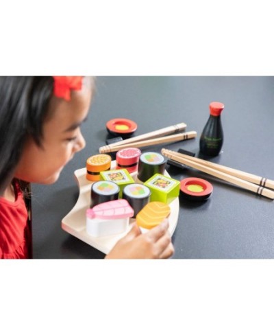 Wooden Sushi Set - Pretend Play Toy for Kids Cooking Simulation Educational Toys and Color Perception Toy for Preschool Age T...