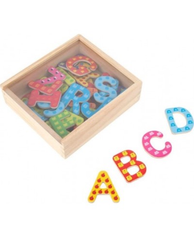 Magnetic Alphabet Letters – Wooden Fridge Magnets for Learning Spelling – Colorful Set Includes 37 Pieces & Travel Box - Teac...