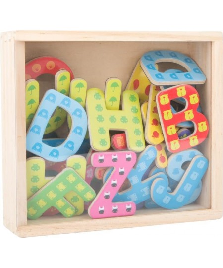 Magnetic Alphabet Letters – Wooden Fridge Magnets for Learning Spelling – Colorful Set Includes 37 Pieces & Travel Box - Teac...