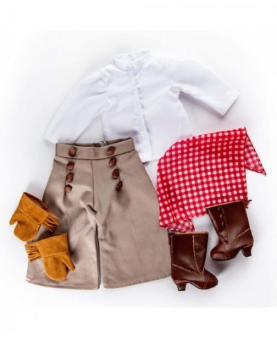 18 Inch Girl Doll Clothes & Accessories 7 Piece Authentically Styled American Frontier Girl Outfit and Boot Shoes $40.30 - Do...