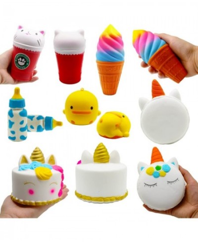 8 Pack Squishies Jumbo Slow Rising Squishy Toys Soft Unicorn Cake Ice Cream Donut Hamburger Stress Relief Pinata Stocking Stu...