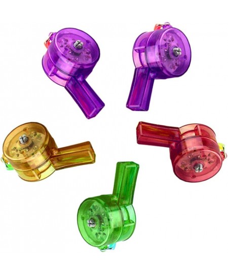 5pcs Flashing Whistle Light Up Whistle Glowing in The Dark Toy Noise Maker Toy LED Party Favors Gifts for Kids Children (Rand...