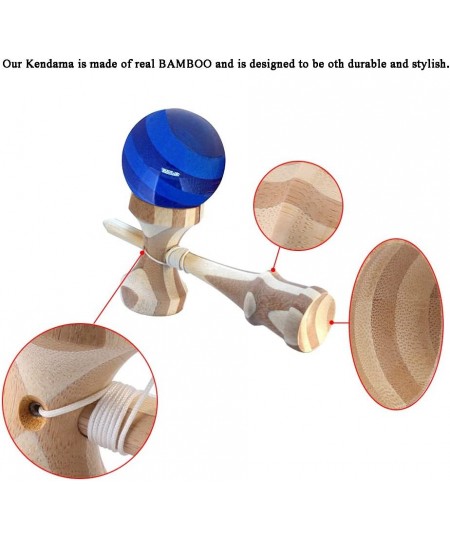 Bamboo Kendama with Translucent Blue Ball with Extra String for Kids Teens Adults Festival Gift $27.96 - Kids' Handheld Games