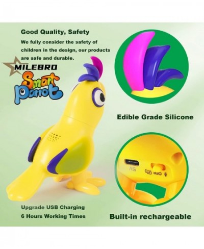 Talking Interactive Parrot Advanced Training Talk Back Music Touch Modes USB 400mAh Long Standby Realistic Fake Bird Toy for ...