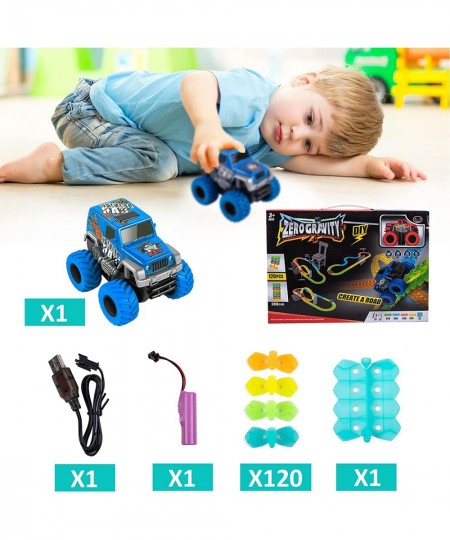 Race Track Toys 168 PCS DIY Race Track Flexible Magic Car Tracks with Rechargeable Off-Road Truck with Lights Race Car Toys f...