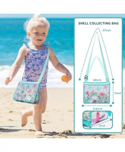 Shell Bag for Kids Beach Bag Sand Toys 3 Pcs Mesh Seashell Bag Beach Toy Shell Collecting Bag Beach Tote Crossbody Bag for Bo...