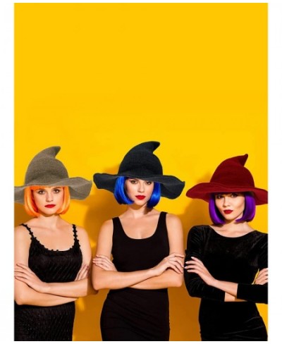 4 Pack Halloween Witch Hat Wool Witch Hats for Halloween Party Decor $57.96 - Kids' Party Hats