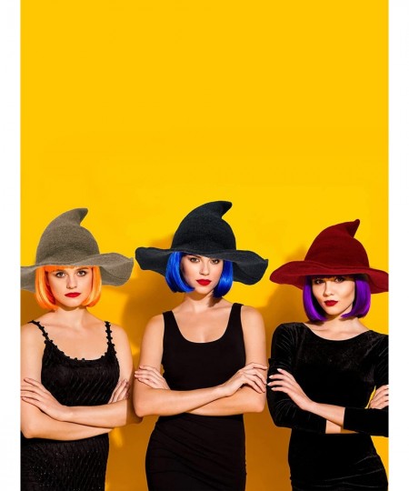 4 Pack Halloween Witch Hat Wool Witch Hats for Halloween Party Decor $57.96 - Kids' Party Hats