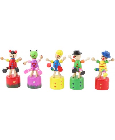 5pcs Wooden Push up Toy Finger Puppets Thumb Press Base Wooden Clown Puppets for Home Office Desk Decoration $21.89 - Finger ...