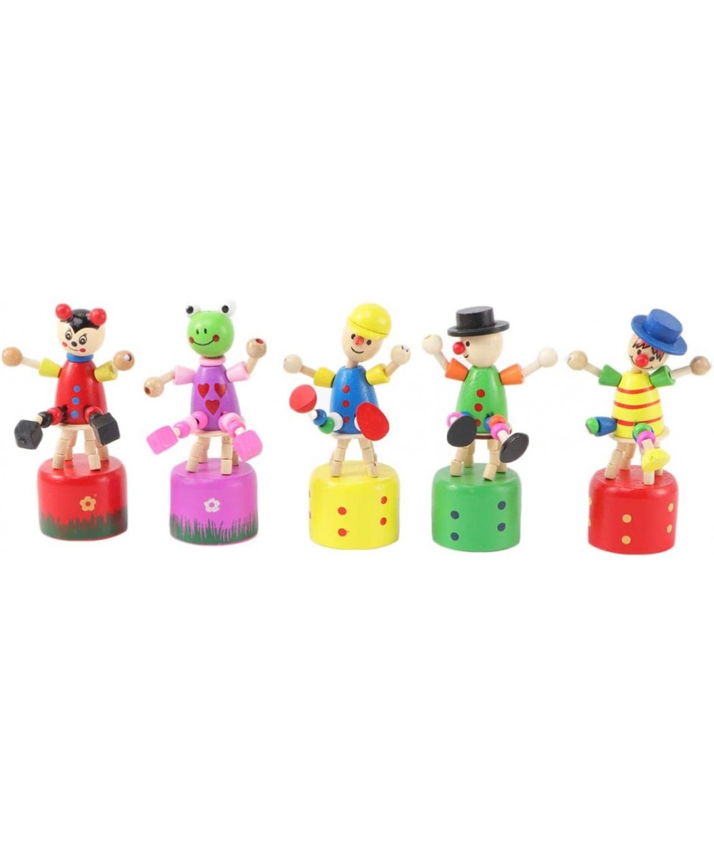 5pcs Wooden Push up Toy Finger Puppets Thumb Press Base Wooden Clown Puppets for Home Office Desk Decoration $21.89 - Finger ...