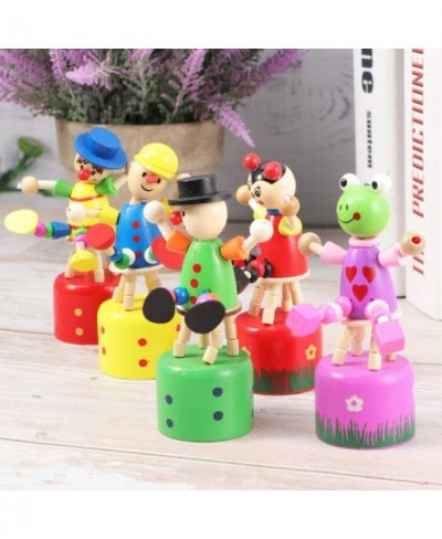 5pcs Wooden Push up Toy Finger Puppets Thumb Press Base Wooden Clown Puppets for Home Office Desk Decoration $21.89 - Finger ...