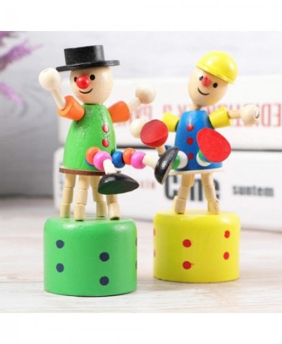 5pcs Wooden Push up Toy Finger Puppets Thumb Press Base Wooden Clown Puppets for Home Office Desk Decoration $21.89 - Finger ...