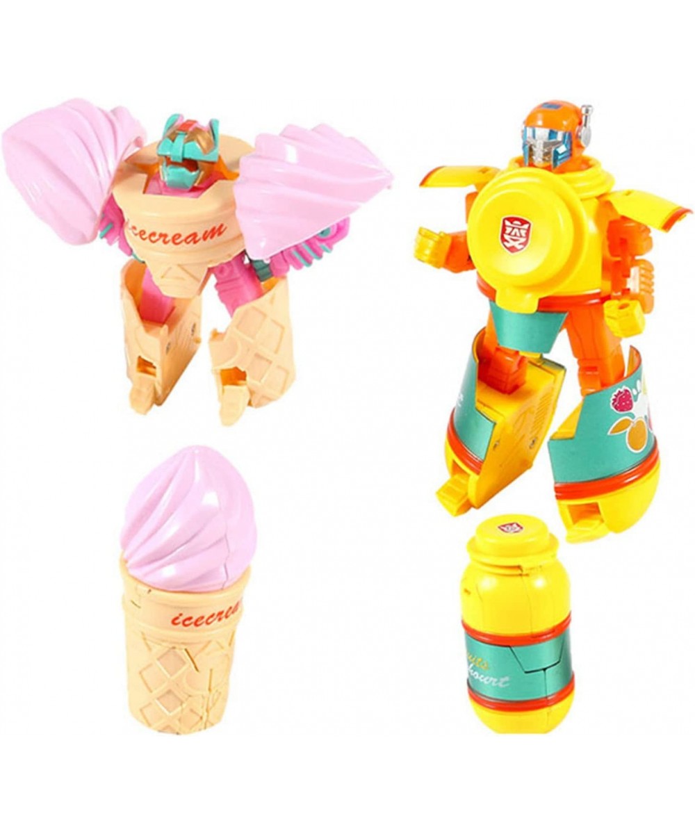 2 PCS DIY Food Deformable Robot Toys Pack Yogurt Ice Cream Transformer Robot Cube Early Educational Brain Blocks Toys Set for...