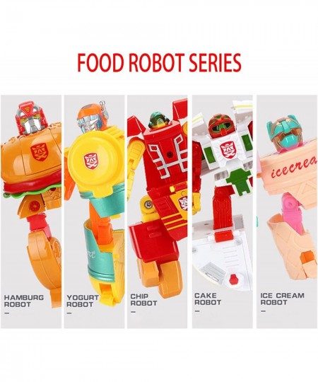 2 PCS DIY Food Deformable Robot Toys Pack Yogurt Ice Cream Transformer Robot Cube Early Educational Brain Blocks Toys Set for...