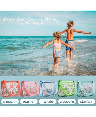 Shell Bag for Kids Beach Bag Sand Toys 3 Pcs Mesh Seashell Bag Beach Toy Shell Collecting Bag Beach Tote Crossbody Bag for Bo...