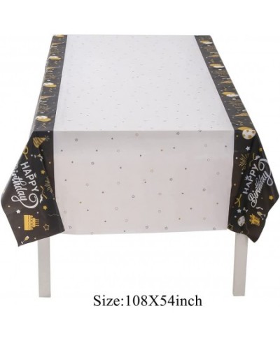 6pcs Birthday Table Covers Happy Birthday Tablecloth with 108X54 inch Disposable Plastic Tablecovers Rectangular Table Cloth ...