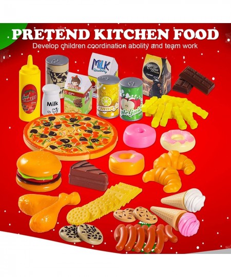 160 Pieces Play Food Set Pretend Play Food for Children Plastic Food Fruits Vegetables Accessories Toys Play Kitchen for Birt...